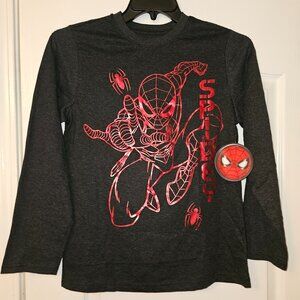NWT Marvel Spider-Man Long Sleeve T-shirt Size Boys L (14/16)